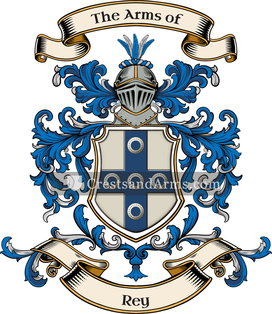 The Rey coat of arms, drawn from the recorded blazon