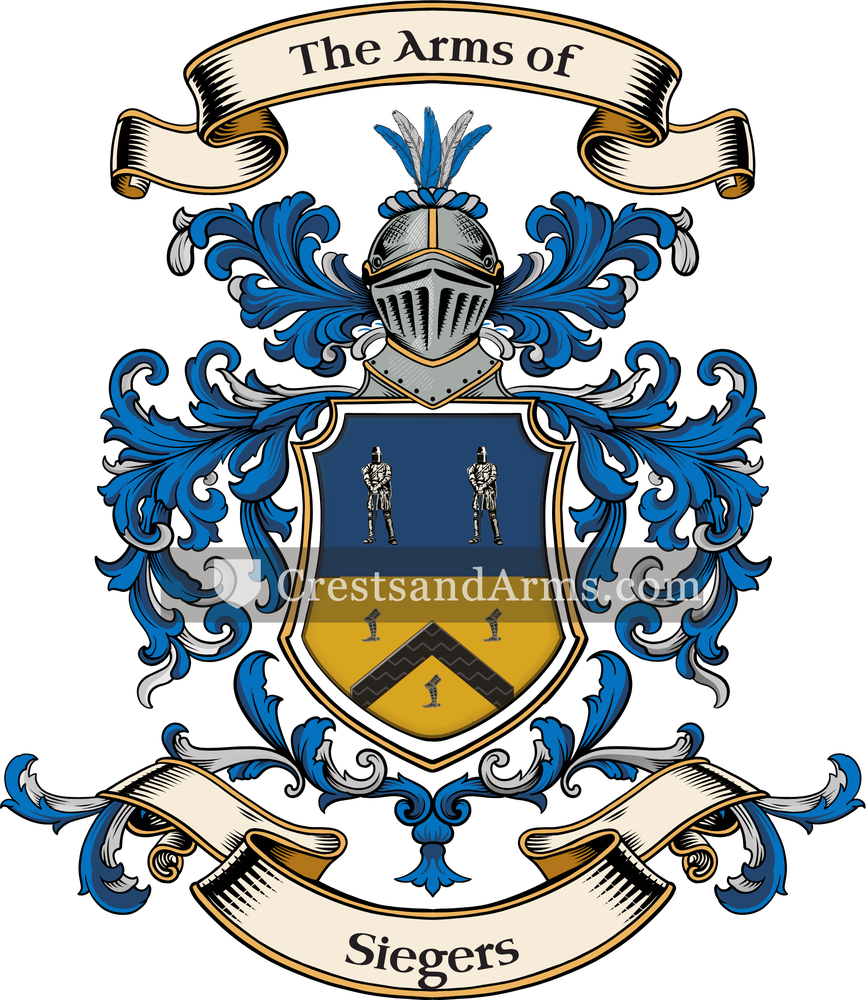 The Siegers coat of arms, drawn from the recorded blazon