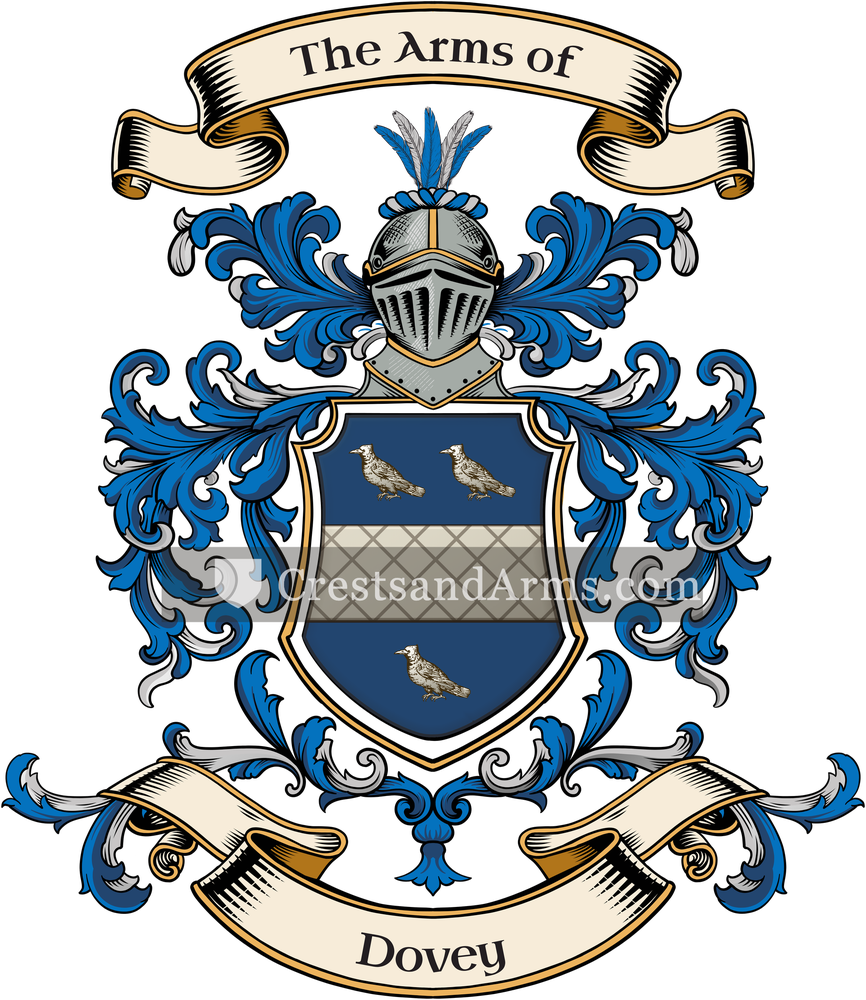 The Dovey coat of arms, drawn from the recorded blazon