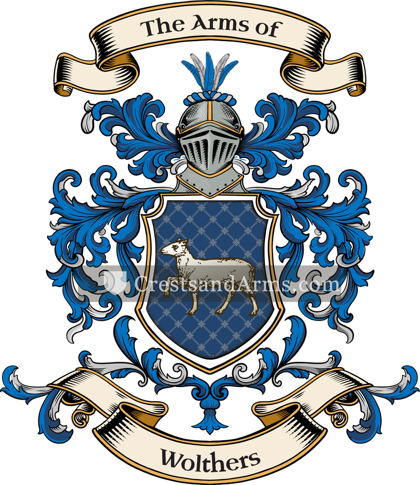 The Wolthers coat of arms, drawn from the recorded blazon