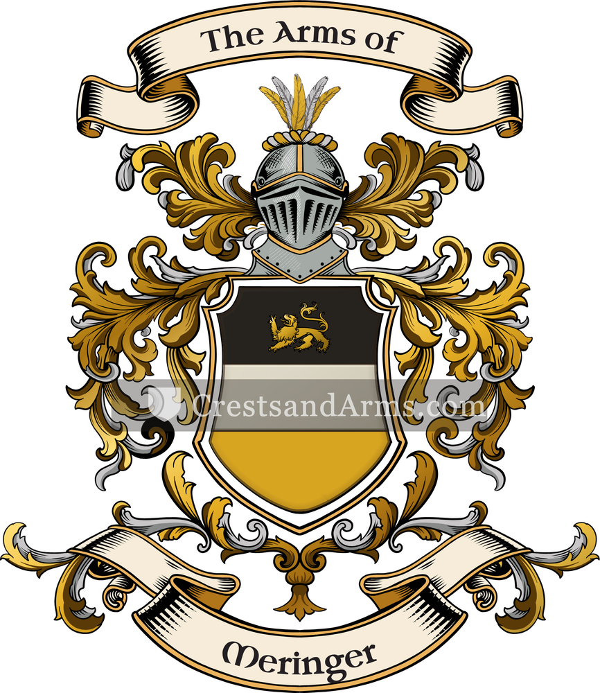 The Meringer coat of arms, drawn from the recorded blazon