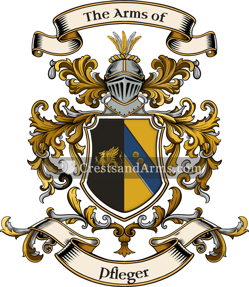 The Pfleger coat of arms, drawn from the recorded blazon