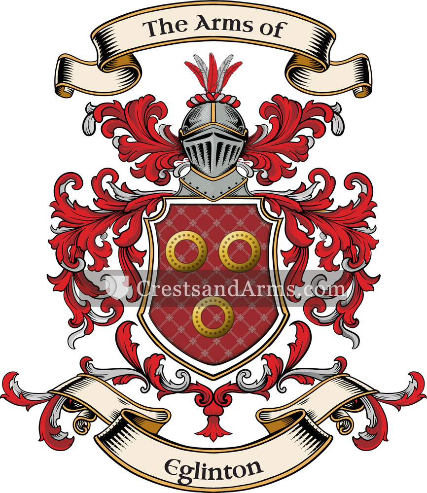 The Eglinton coat of arms, drawn from the recorded blazon