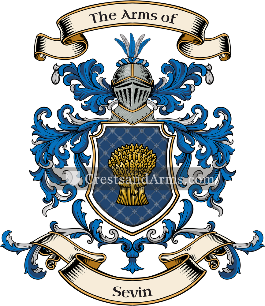 The Sevin coat of arms, drawn from the recorded blazon