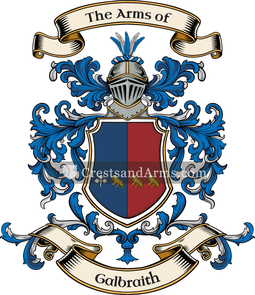 The Galbraith coat of arms, drawn from the recorded blazon