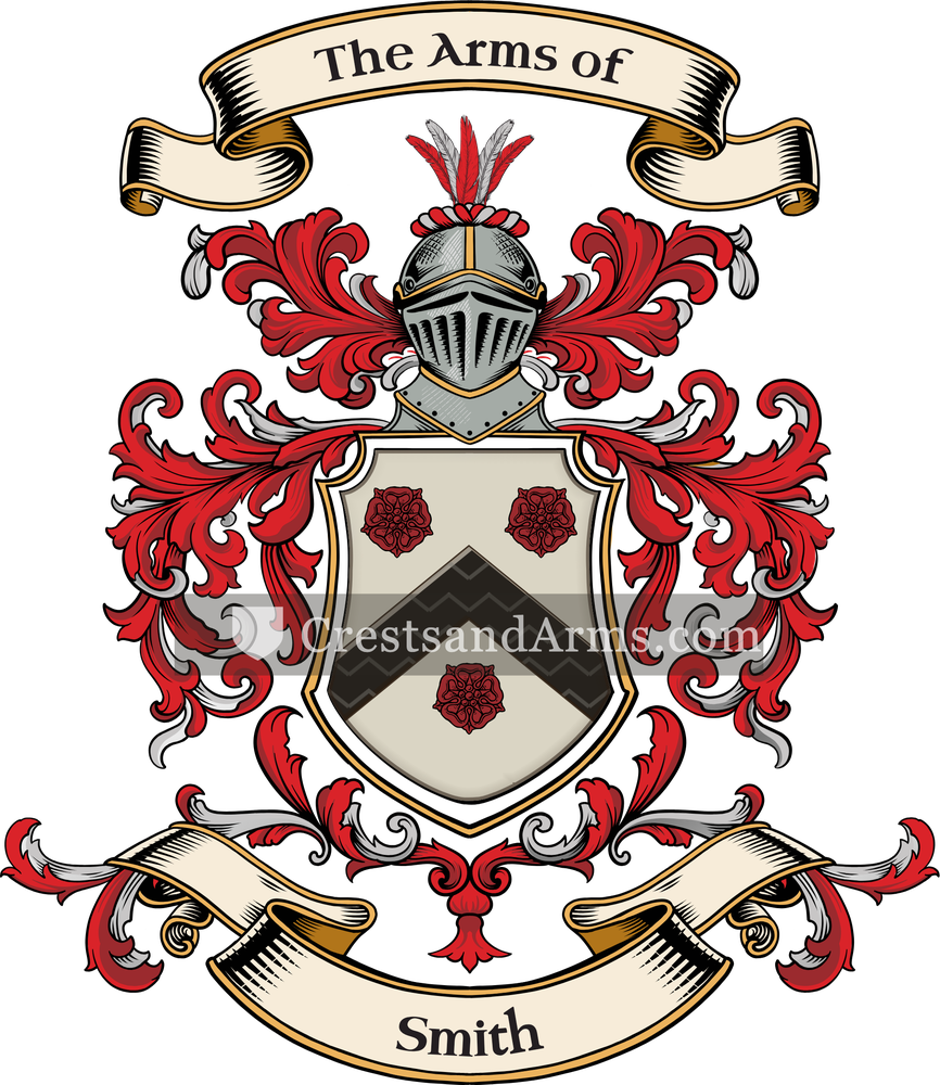 The Smith coat of arms, drawn from the recorded blazon