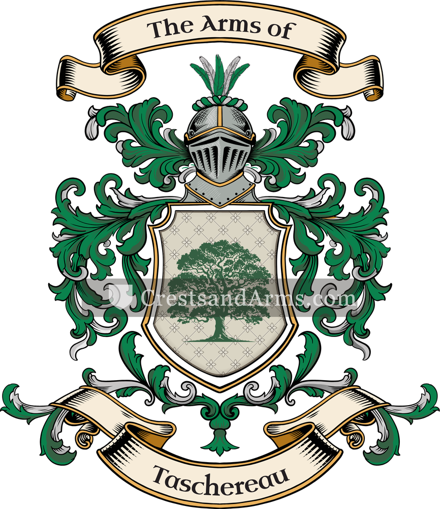 The Taschereau coat of arms, drawn from the recorded blazon