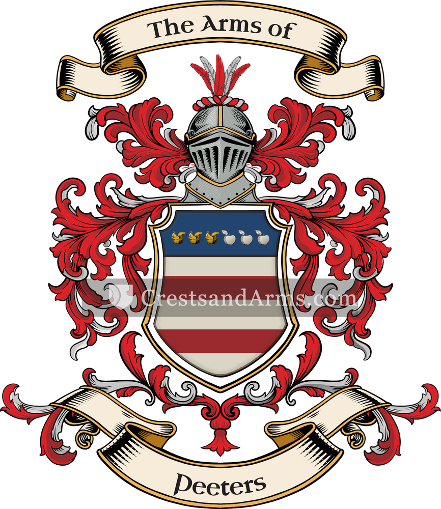 The Peeters coat of arms, drawn from the recorded blazon