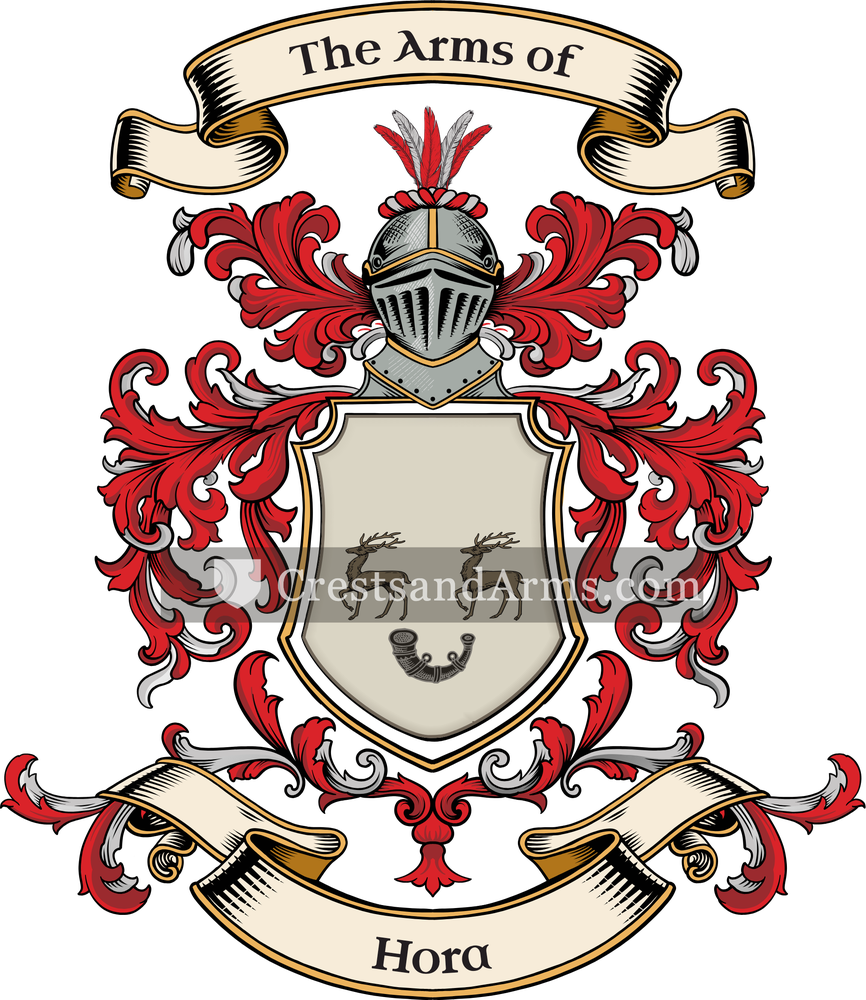 The Hora coat of arms, drawn from the recorded blazon