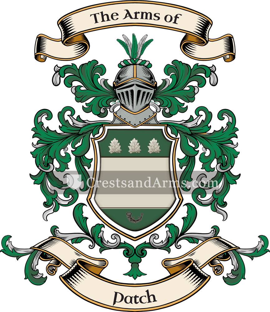 The Patch coat of arms, drawn from the recorded blazon