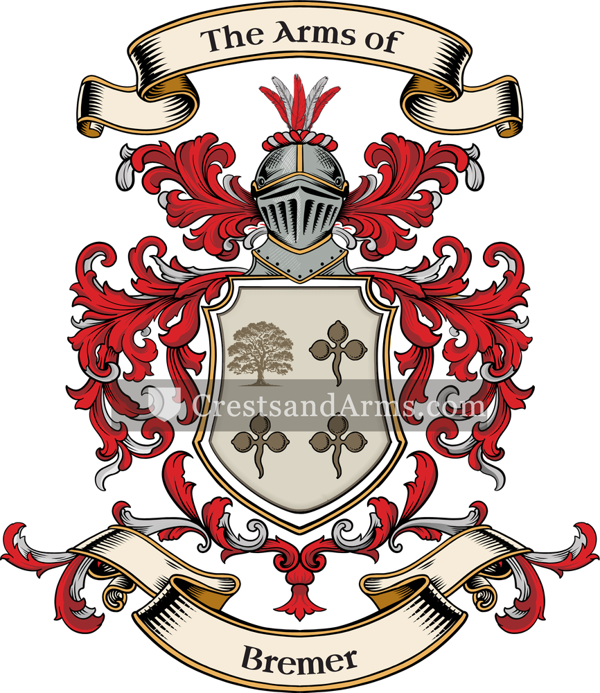 The Bremer coat of arms, drawn from the recorded blazon