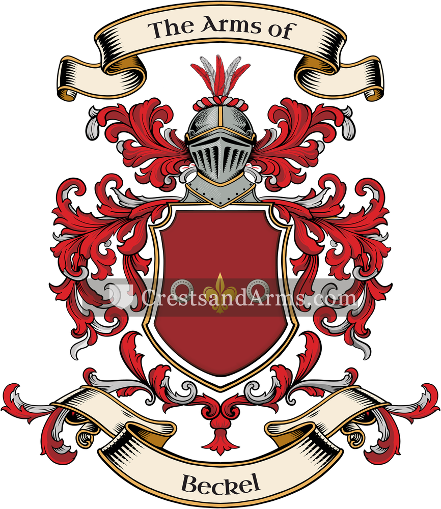 The Beckel coat of arms, drawn from the recorded blazon