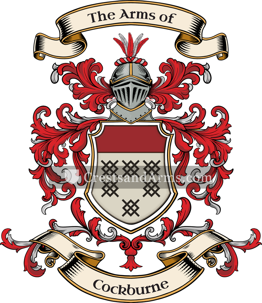The Cockburne coat of arms, drawn from the recorded blazon