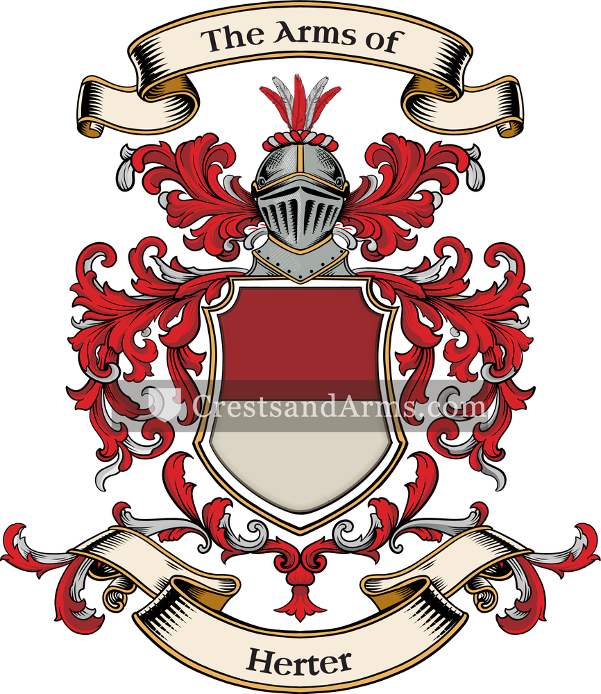 The Herter coat of arms, drawn from the recorded blazon