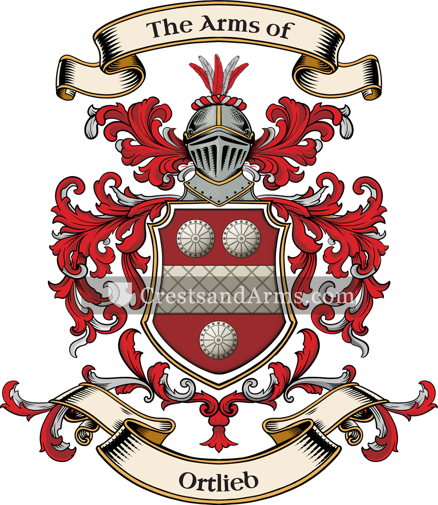 The Ortlieb coat of arms, drawn from the recorded blazon