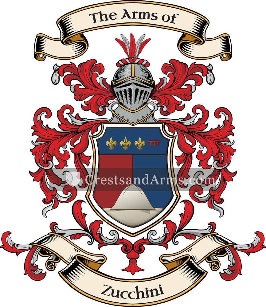 The Zucchini coat of arms, drawn from the recorded blazon