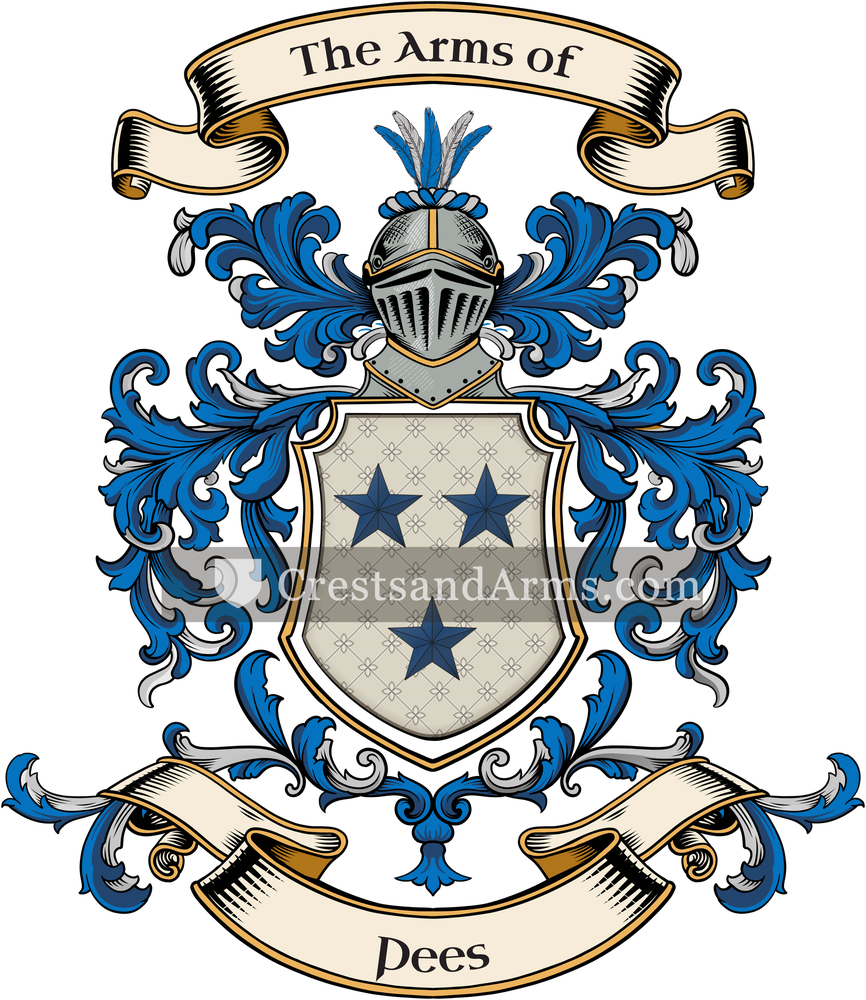 The Pees coat of arms, drawn from the recorded blazon