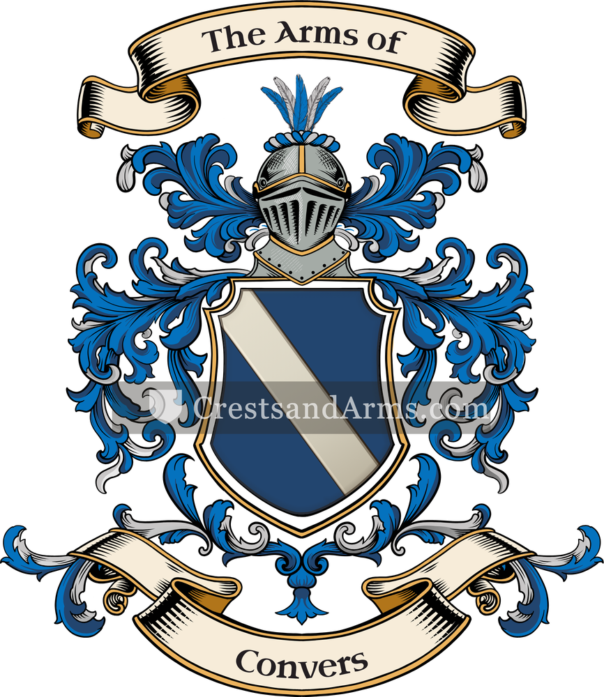 The Convers coat of arms, drawn from the recorded blazon