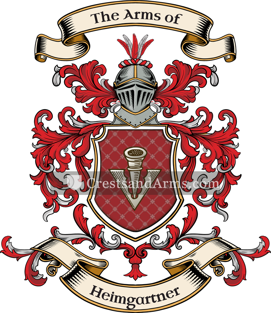 The Heimgartner coat of arms, drawn from the recorded blazon