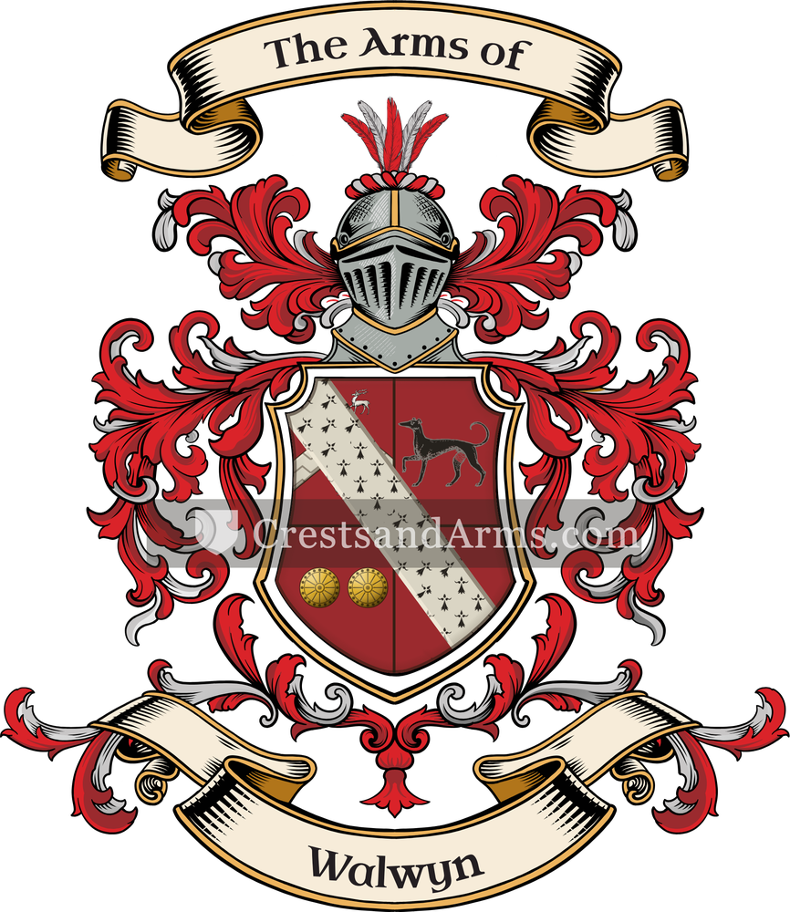 The Walwyn coat of arms, drawn from the recorded blazon