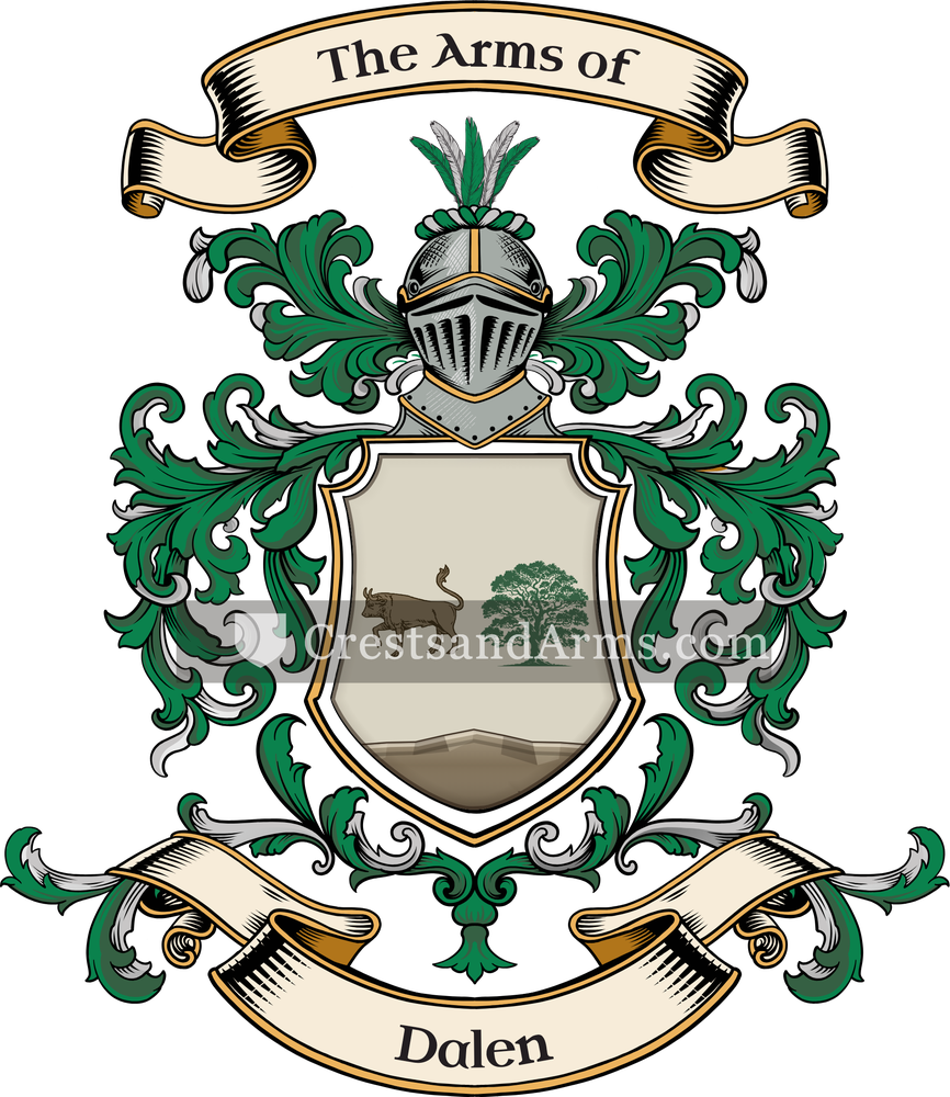 The Dalen coat of arms, drawn from the recorded blazon