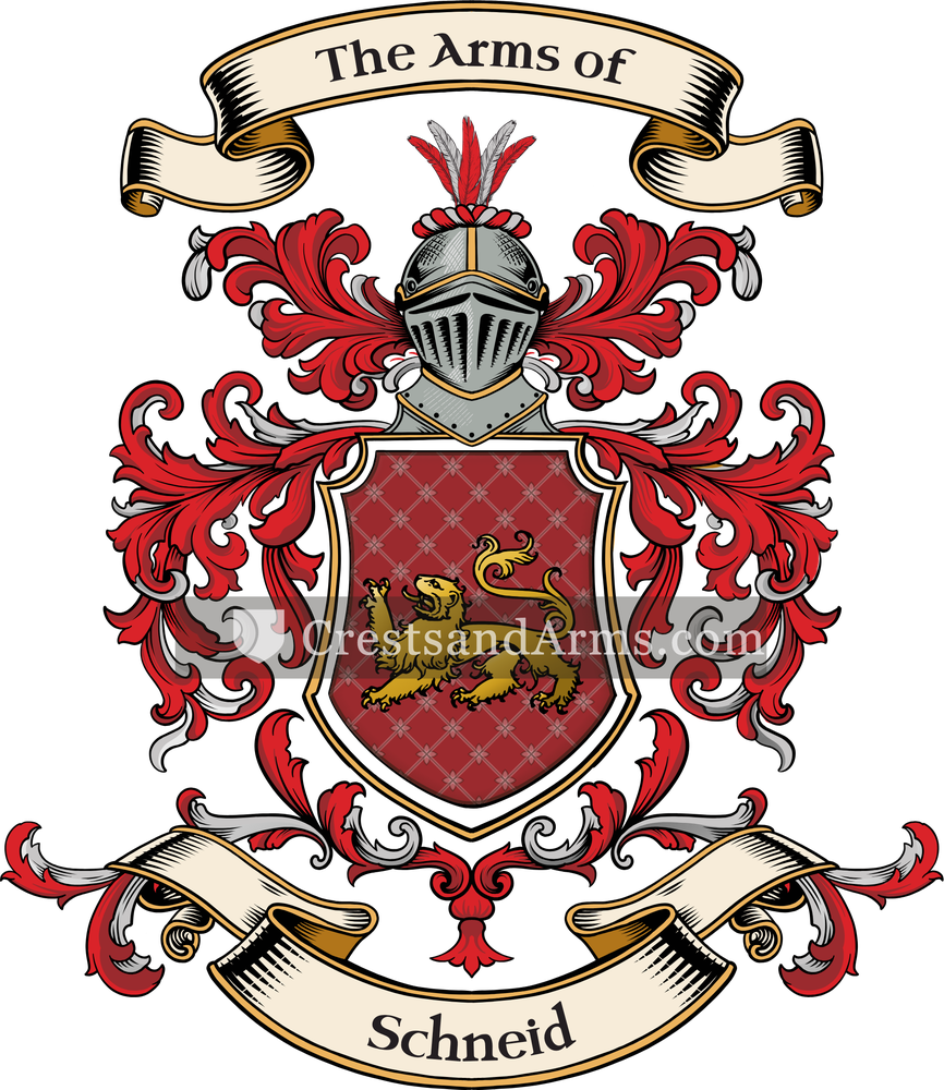The Schneid coat of arms, drawn from the recorded blazon