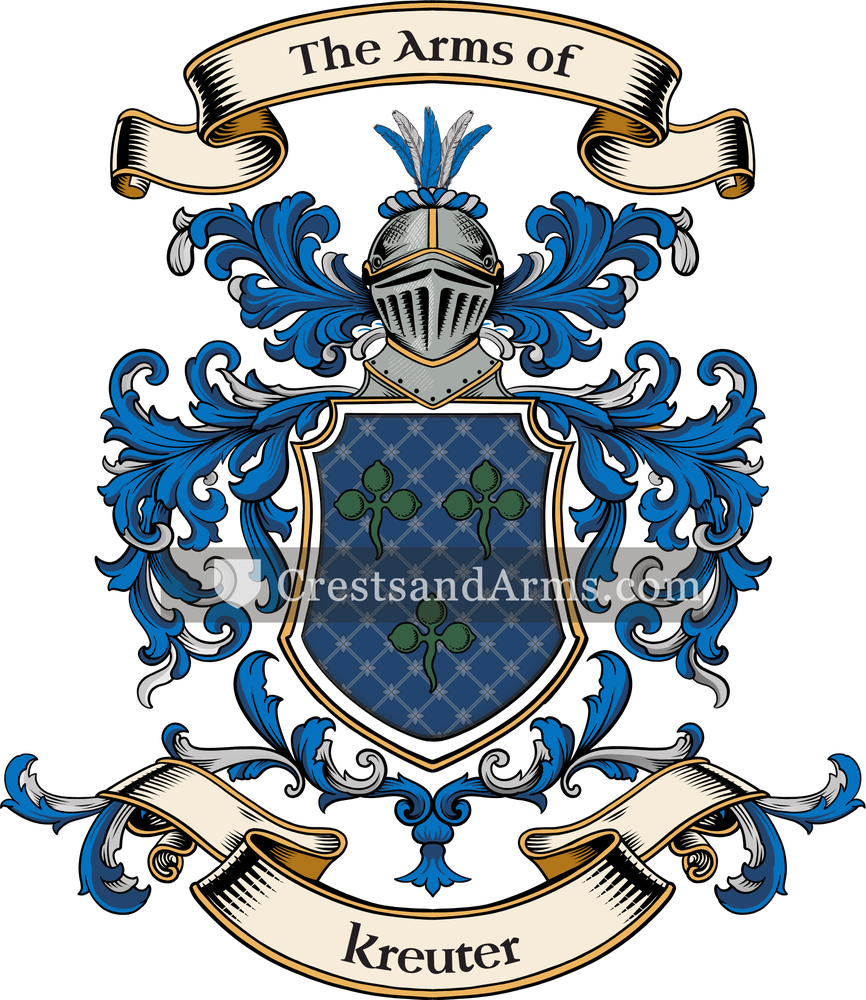 The Kreuter coat of arms, drawn from the recorded blazon