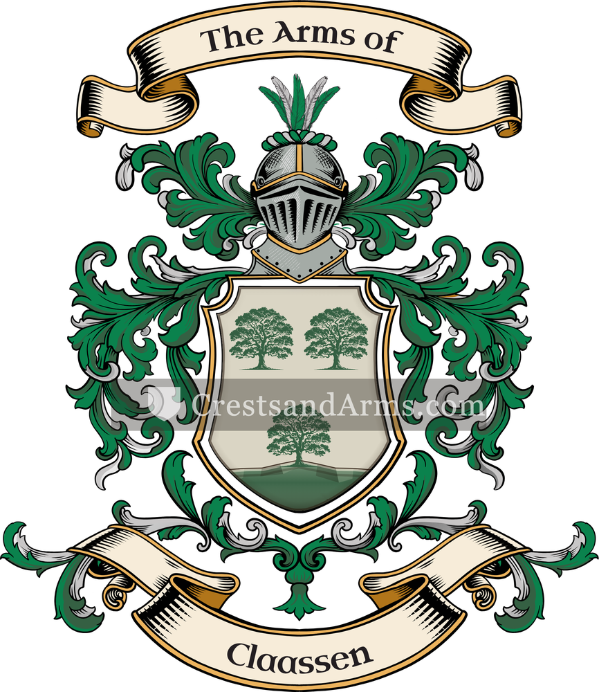 The Claassen coat of arms, drawn from the recorded blazon
