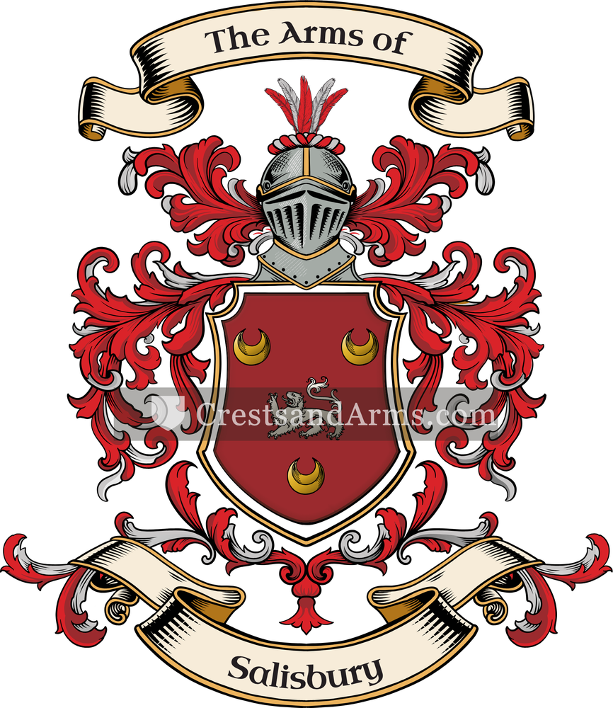 The Salisbury coat of arms, drawn from the recorded blazon