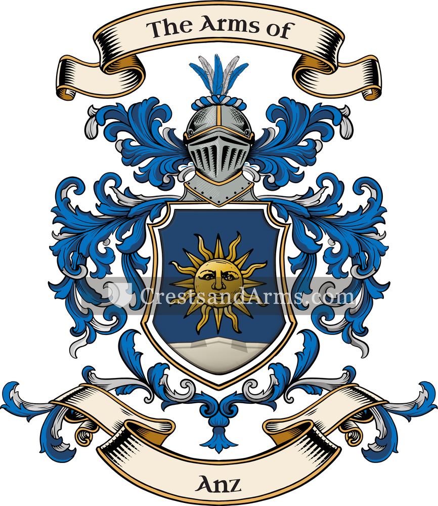 The Anz coat of arms, drawn from the recorded blazon