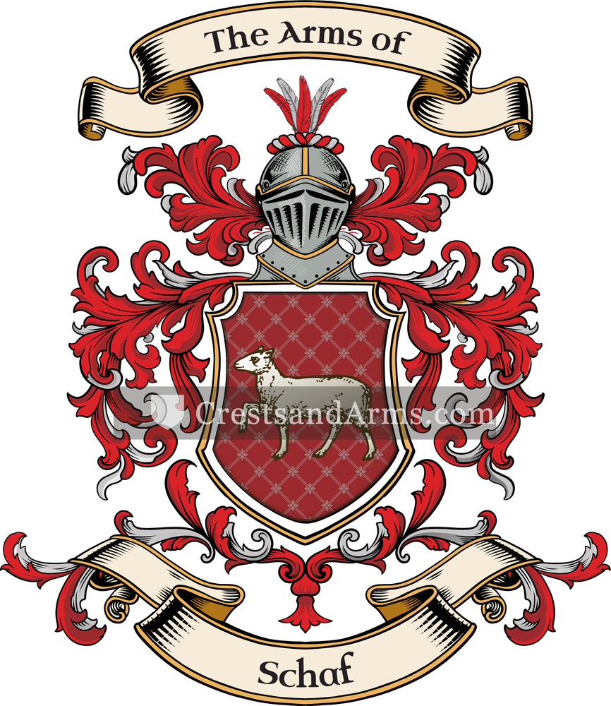 The Schaf coat of arms, drawn from the recorded blazon