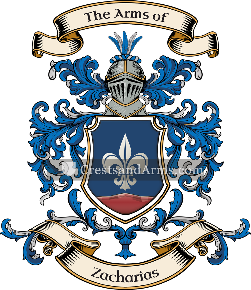 The Zacharias coat of arms, drawn from the recorded blazon