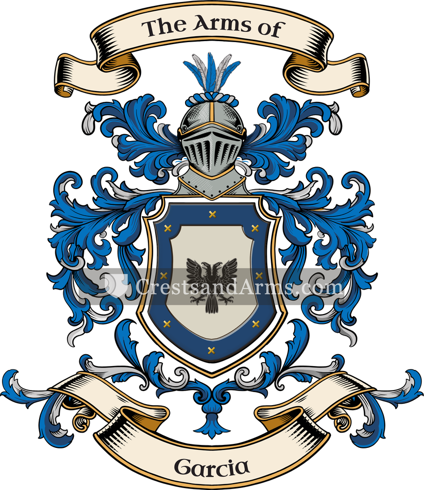 The Garcia coat of arms, drawn from the recorded blazon