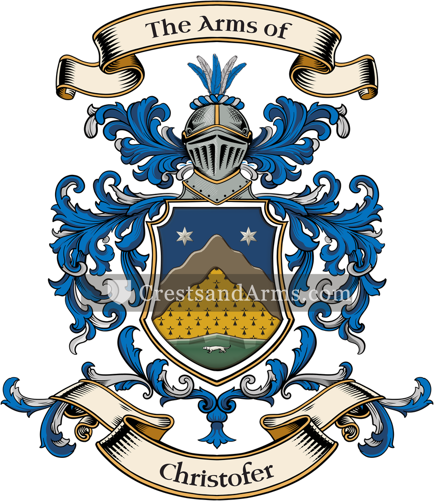 The Christofer coat of arms, drawn from the recorded blazon
