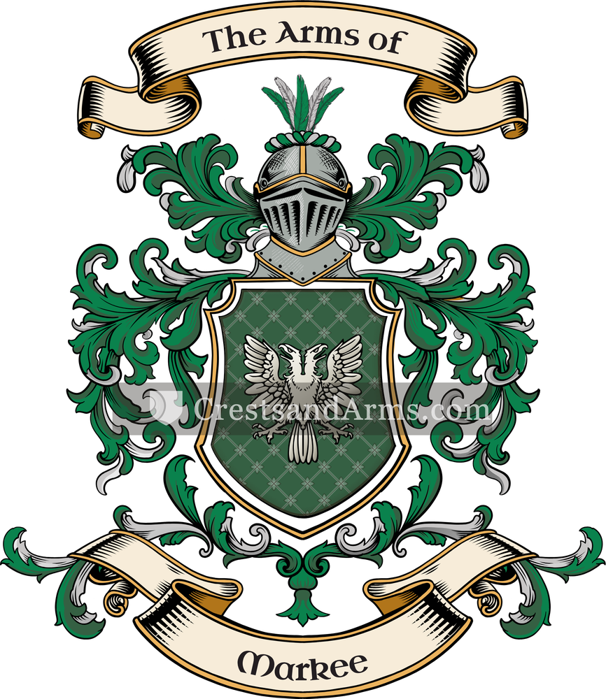The Markee coat of arms, drawn from the recorded blazon