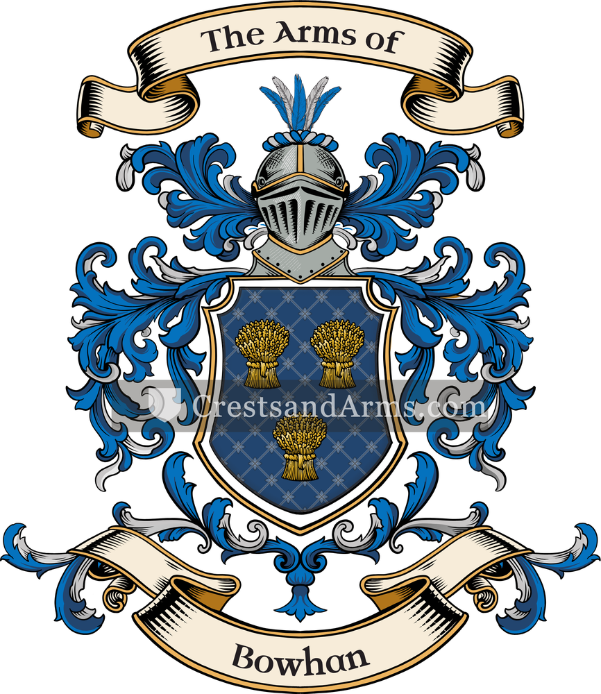 The Bowhan coat of arms, drawn from the recorded blazon
