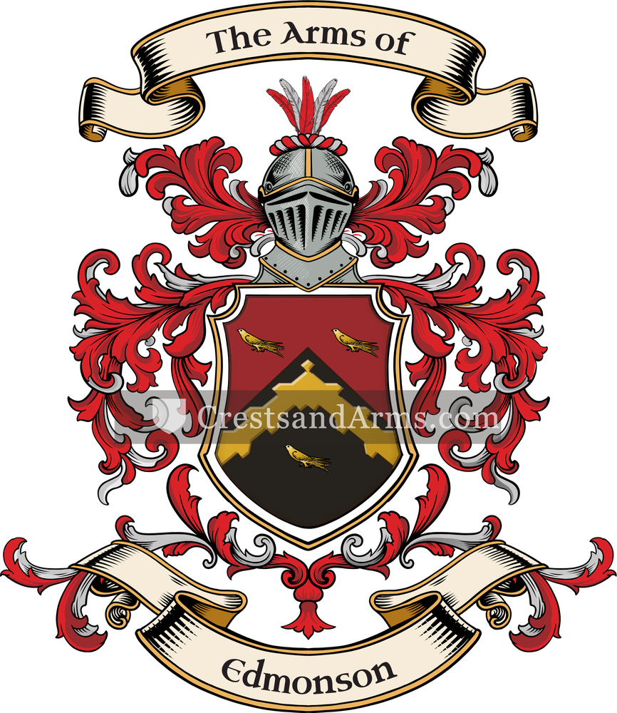The Edmonson coat of arms, drawn from the recorded blazon