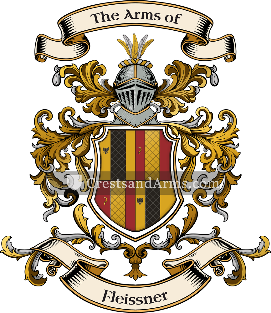 The Fleissner coat of arms, drawn from the recorded blazon