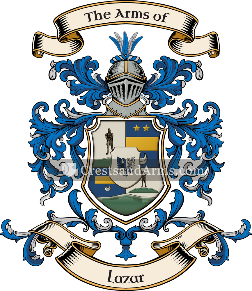The Lazar coat of arms, drawn from the recorded blazon