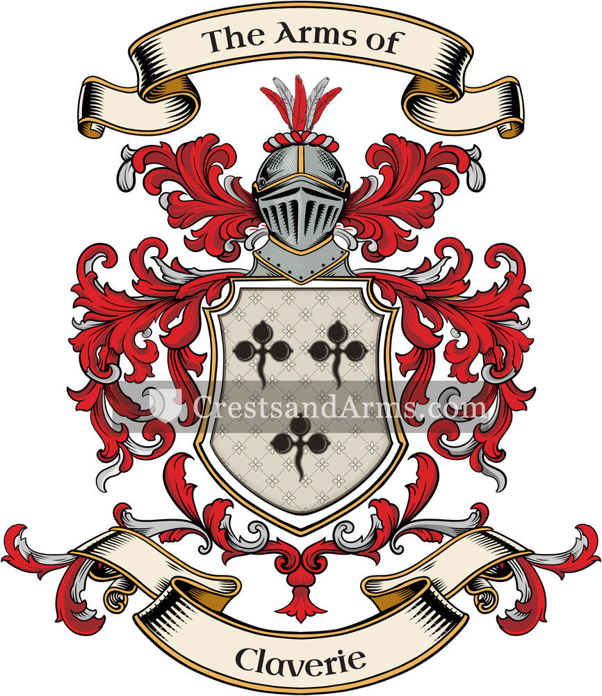 The Claverie coat of arms, drawn from the recorded blazon