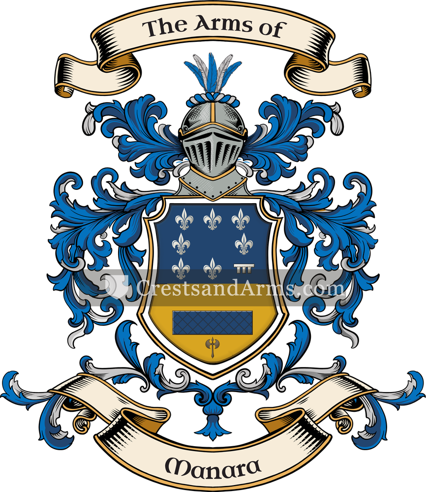 The Manara coat of arms, drawn from the recorded blazon