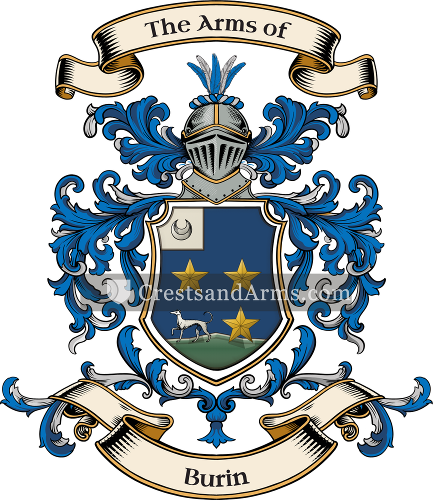 The Burin coat of arms, drawn from the recorded blazon