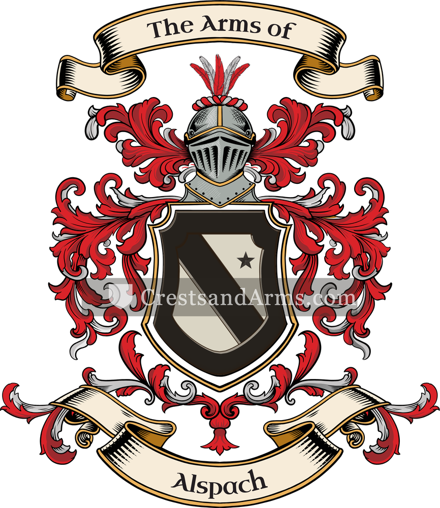 The Alspach coat of arms, drawn from the recorded blazon