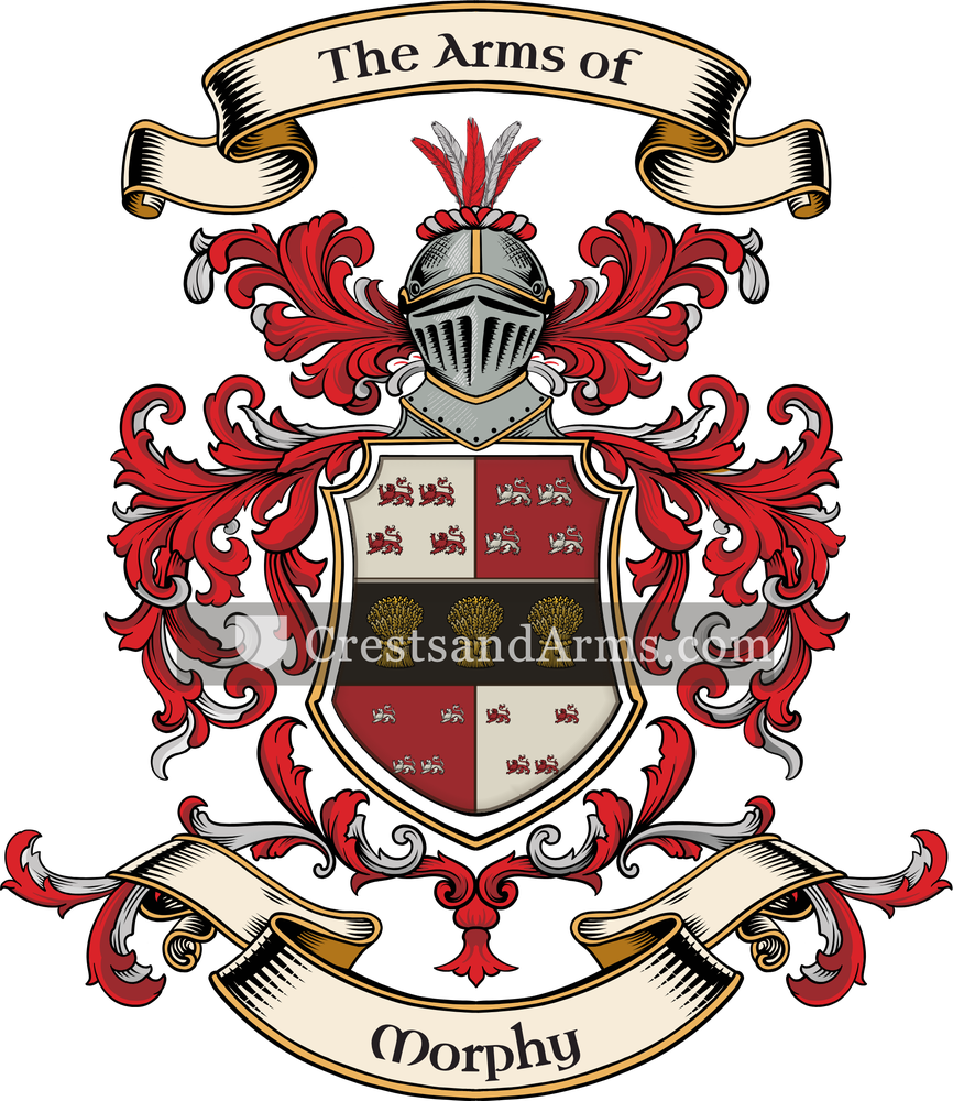 The Morphy coat of arms, drawn from the recorded blazon
