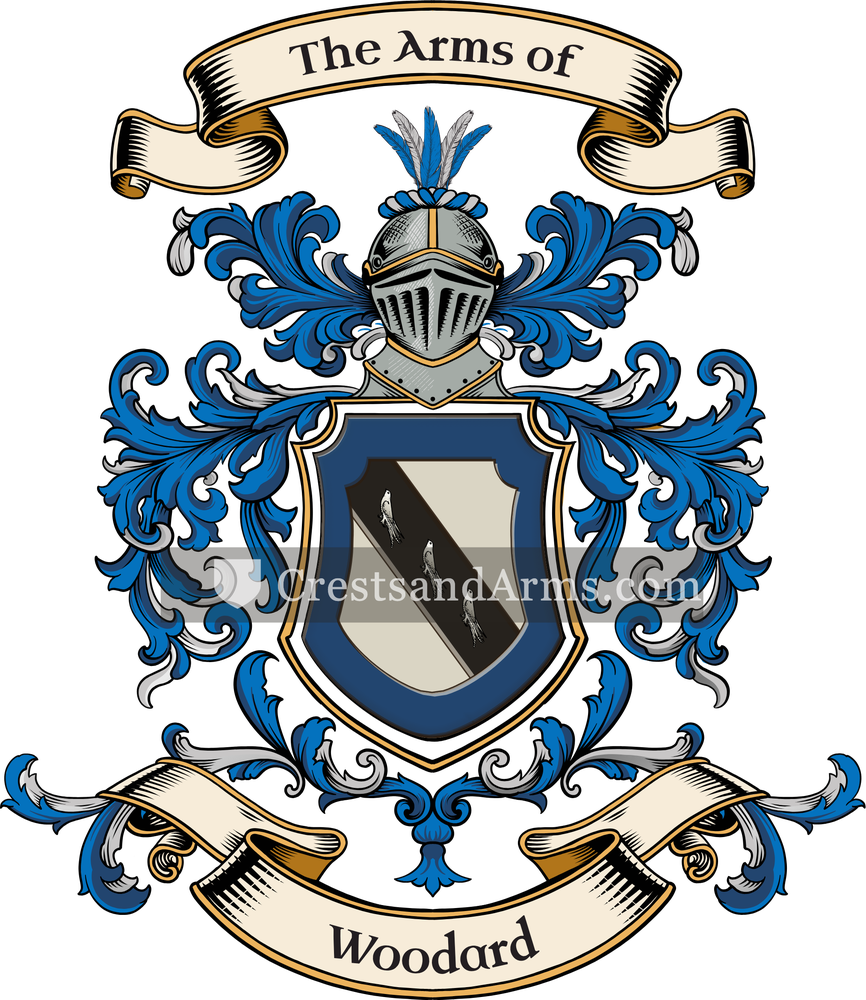 The Woodard coat of arms, drawn from the recorded blazon