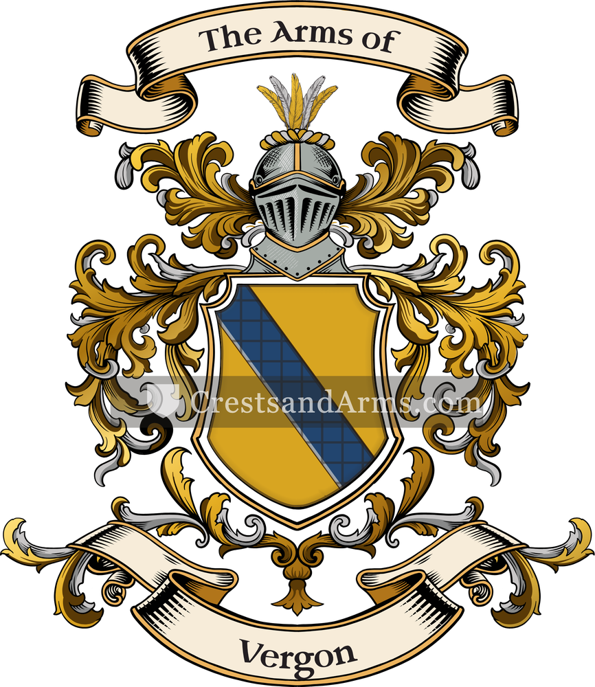 The Vergon coat of arms, drawn from the recorded blazon