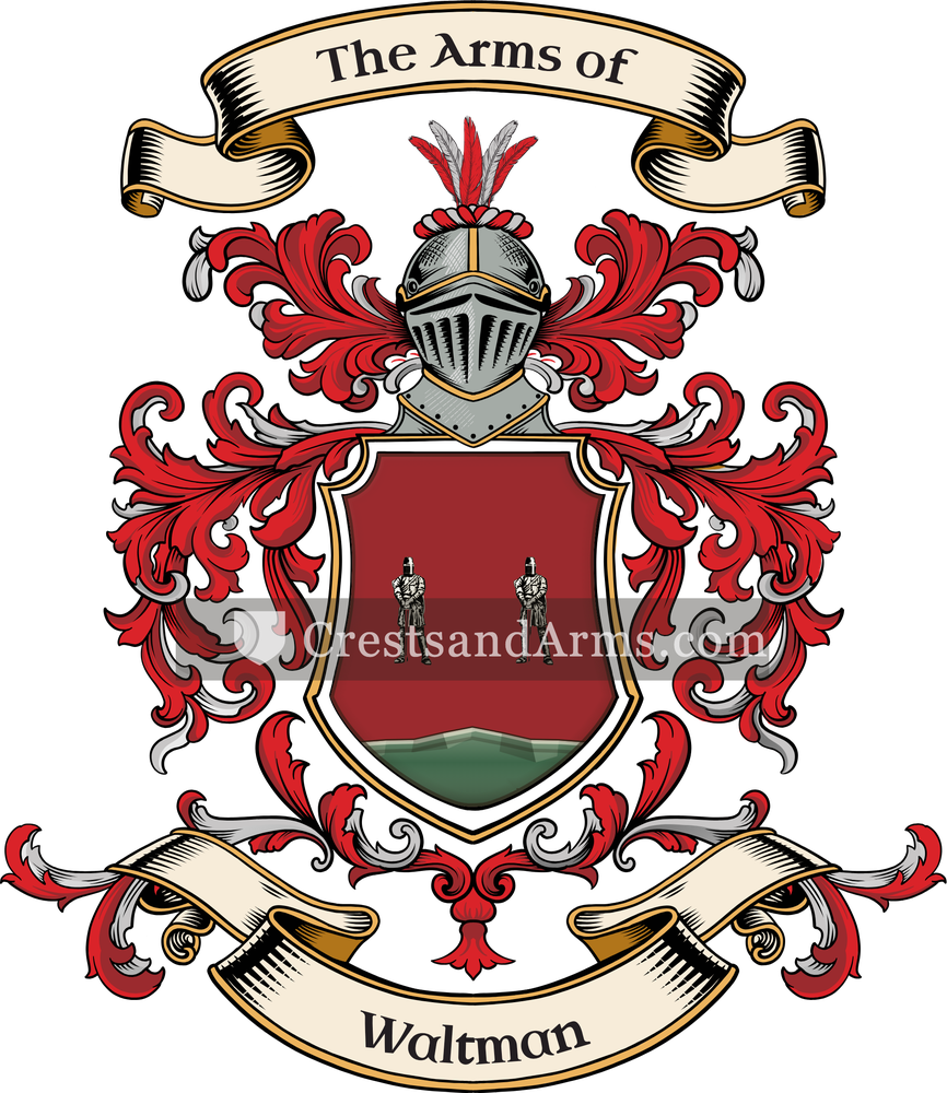 The Waltman coat of arms, drawn from the recorded blazon
