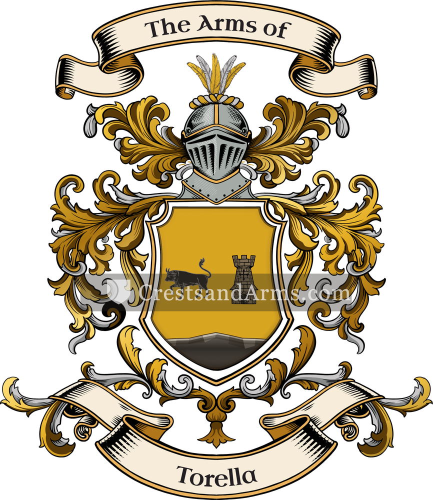 The Torella coat of arms, drawn from the recorded blazon