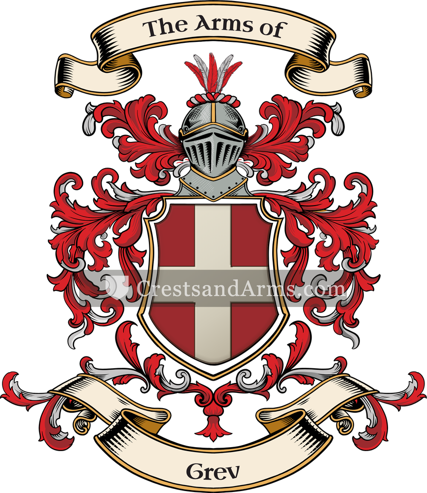 The Grev coat of arms, drawn from the recorded blazon