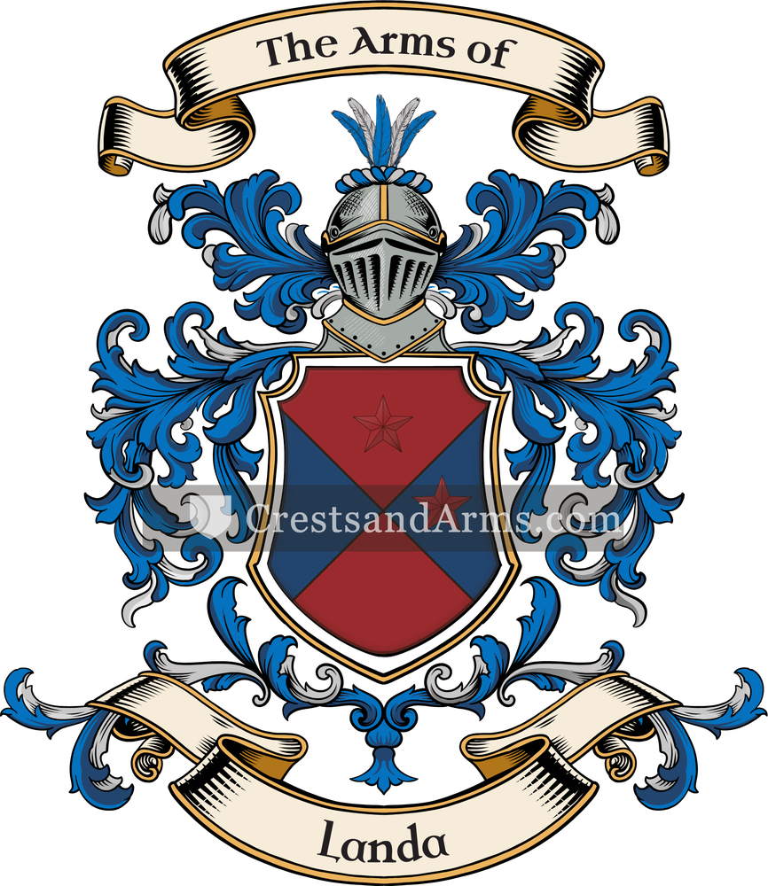 The Landa coat of arms, drawn from the recorded blazon